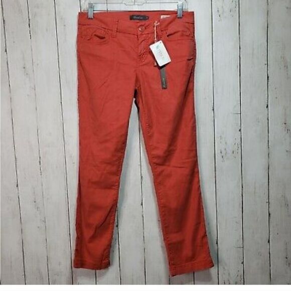 NWT Anthropologie Level 99 Lily Skinny Straight Tencel Jeans Rust - Picture 4 of 8